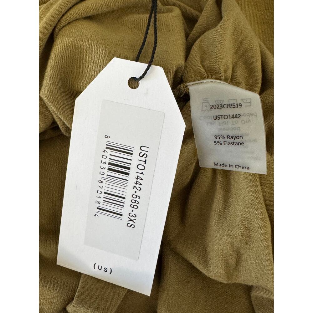 UNIVERSAL STANDARD Anthro Ochre Ruched Long Sleeve Jersey Top Shirt Size 3XS 2/4 - Picture 6 of 8